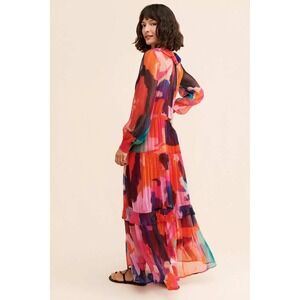 Anthropologie The Marais Printed Chiffon Maxi Dress.
